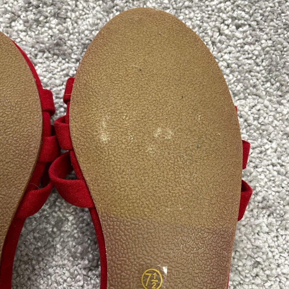 Elegant Red Women's Sandals - Picture 8 of 9
